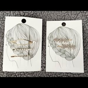 Pearl & flower hair pins